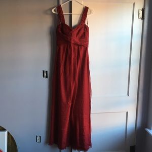 AMSALE Scarlet Off-The-Shoulder Long Dress Size 8